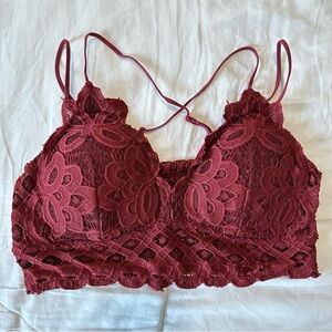 Burgundy Lace Bralette